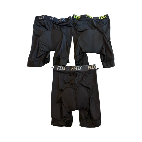 Fox Racing Other - Lot of 3 Fox Racing Padded Cycling Liner Shorts Mens 30 Black MTB Biking Base